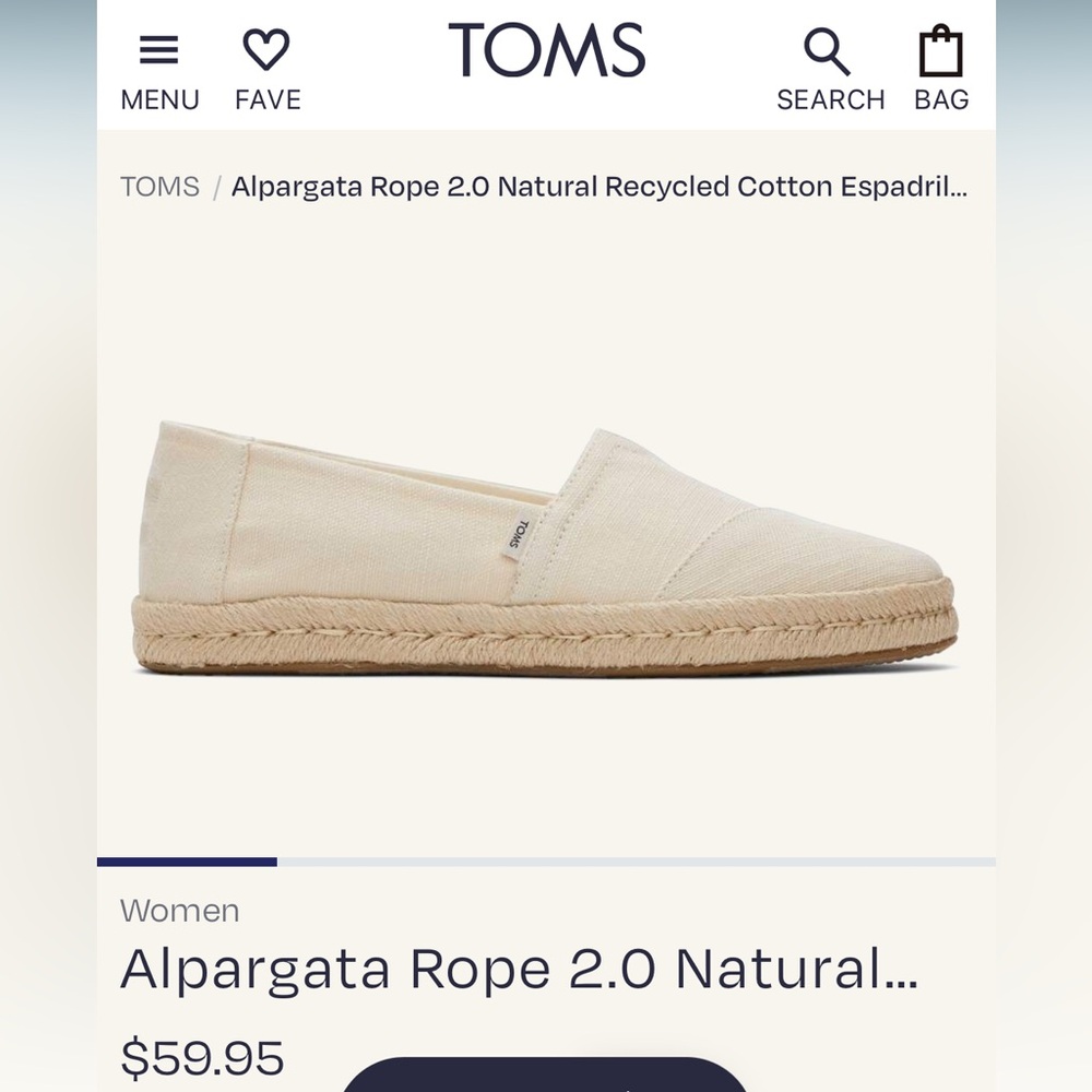 Toms Alpargata Rope 2.0 Natural.